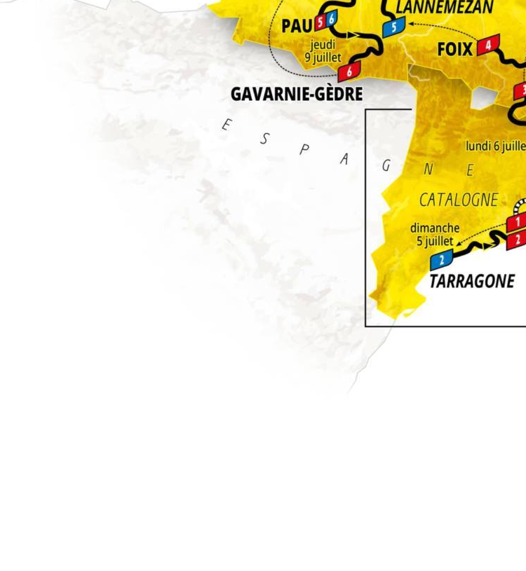 Official Tour de France 2026 stage 6 map for Pau to Gavarnie-Gèdre.