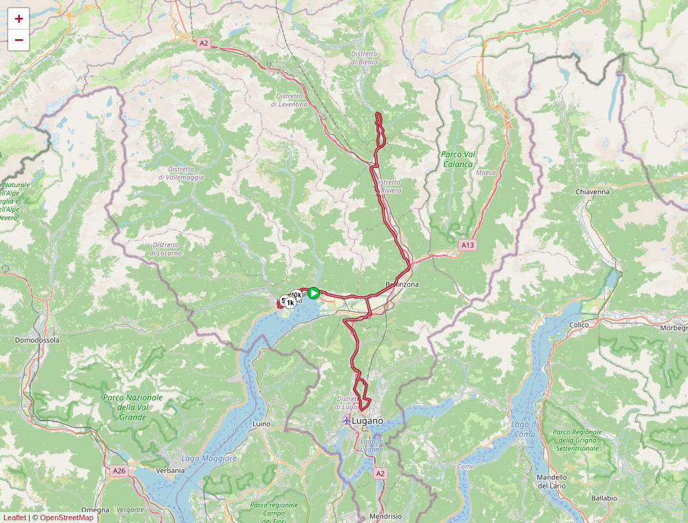 Official Tour de Suisse 2026 stage 2 map for Locarno to Locarno.