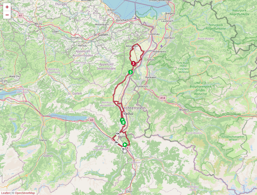 Official Tour de Suisse Women 2026 stage 3 map for Bad Ragaz to Bad Ragaz.