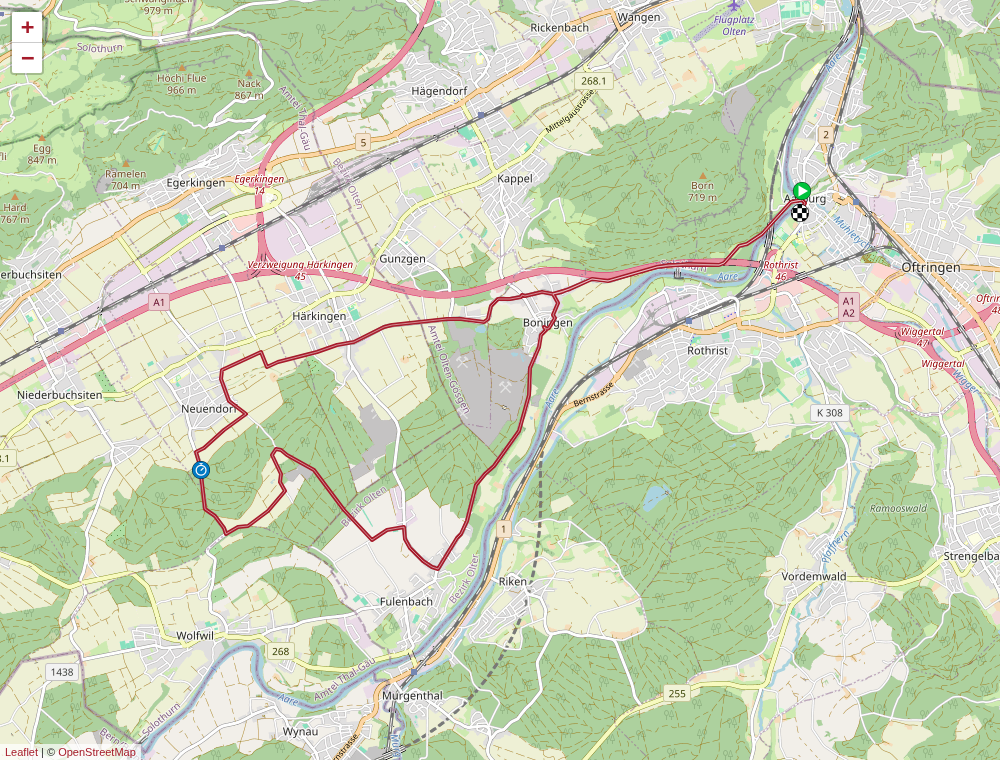 Official Tour de Suisse Women 2026 stage 4 map for Aarburg to Aarburg.